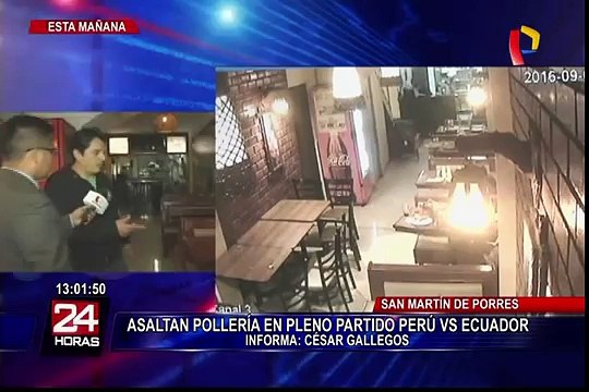 San Martín de Porres: Asaltan pollería en pleno partido Perú - Ecuador