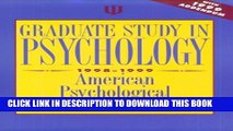 Collection Book Graduate Study in Psychology 1998-1999: With 1999 Addendum