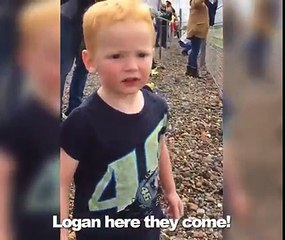 Boy's Wonderful Reaction To Passing Motorbikes