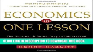 [PDF] Economics in One Lesson: The Shortest and Surest Way to Understand Basic Economics Popular