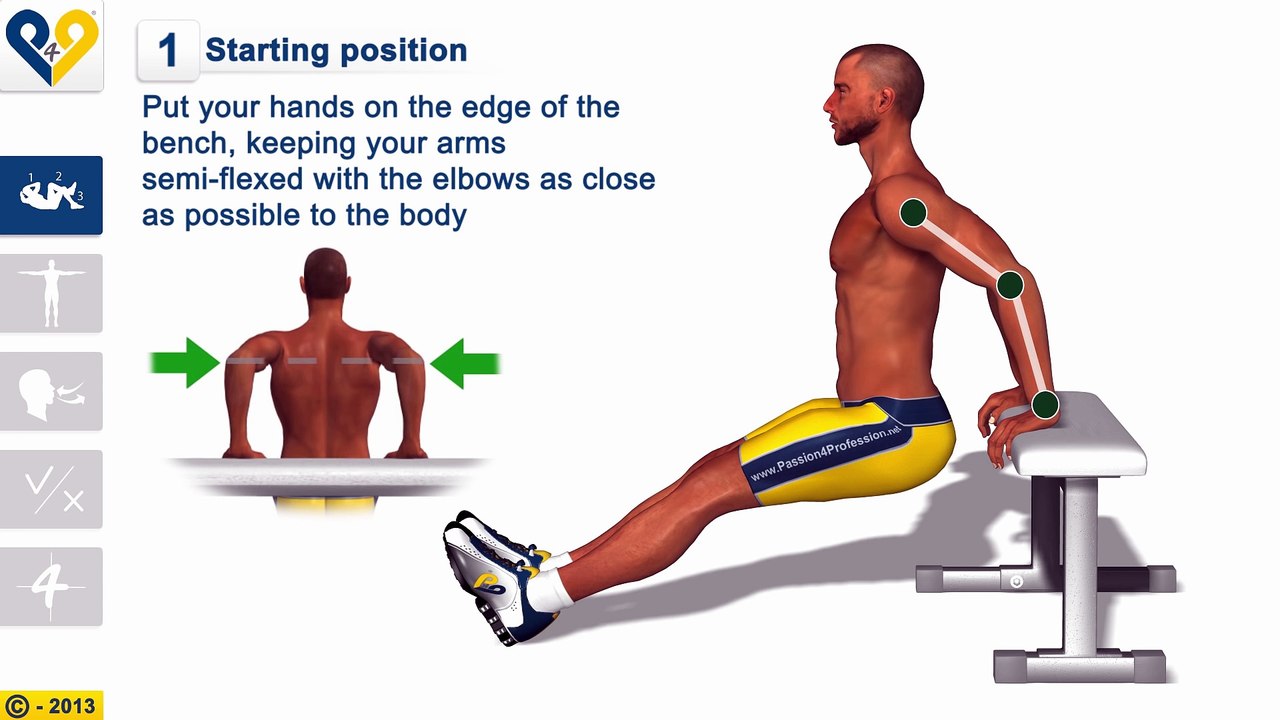 How to do triceps dips on bench