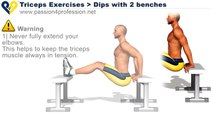 Triceps Exercises ׃ dips 2 benches