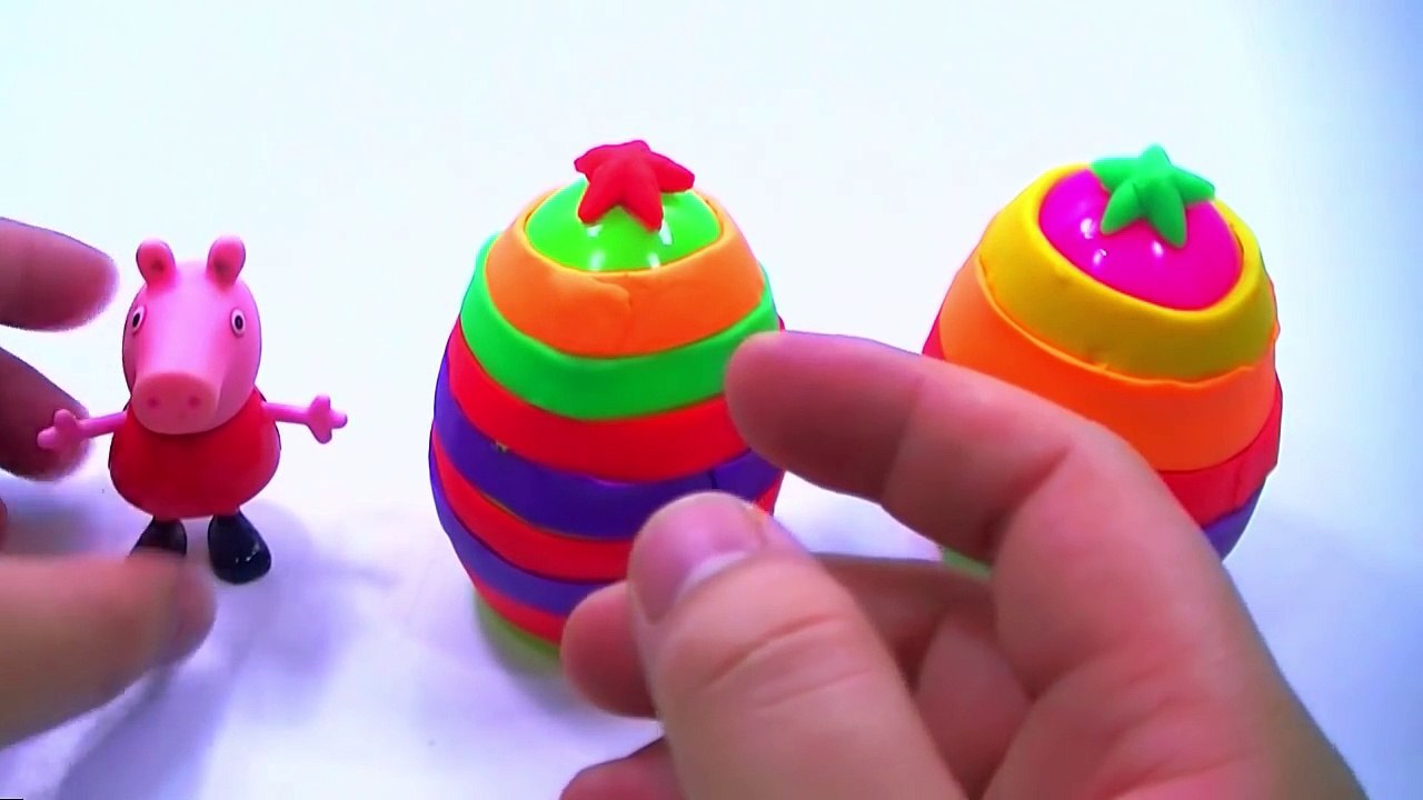 Play Doh Surprise Eggs With Finding Frozen Eggs Peppa Pig Princess Toy