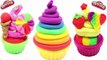 Play Doh Rainbow - Clay rainbow ice cream cups licorice along peppa pig toys