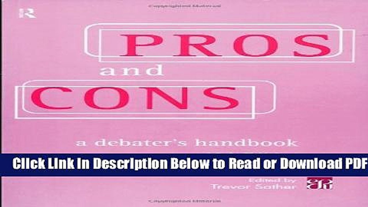 [Get] Pros and Cons: A Debater s Handbook Free Online