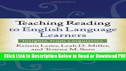[Download] Teaching Reading to English Language Learners: Insights from Linguistics Free New