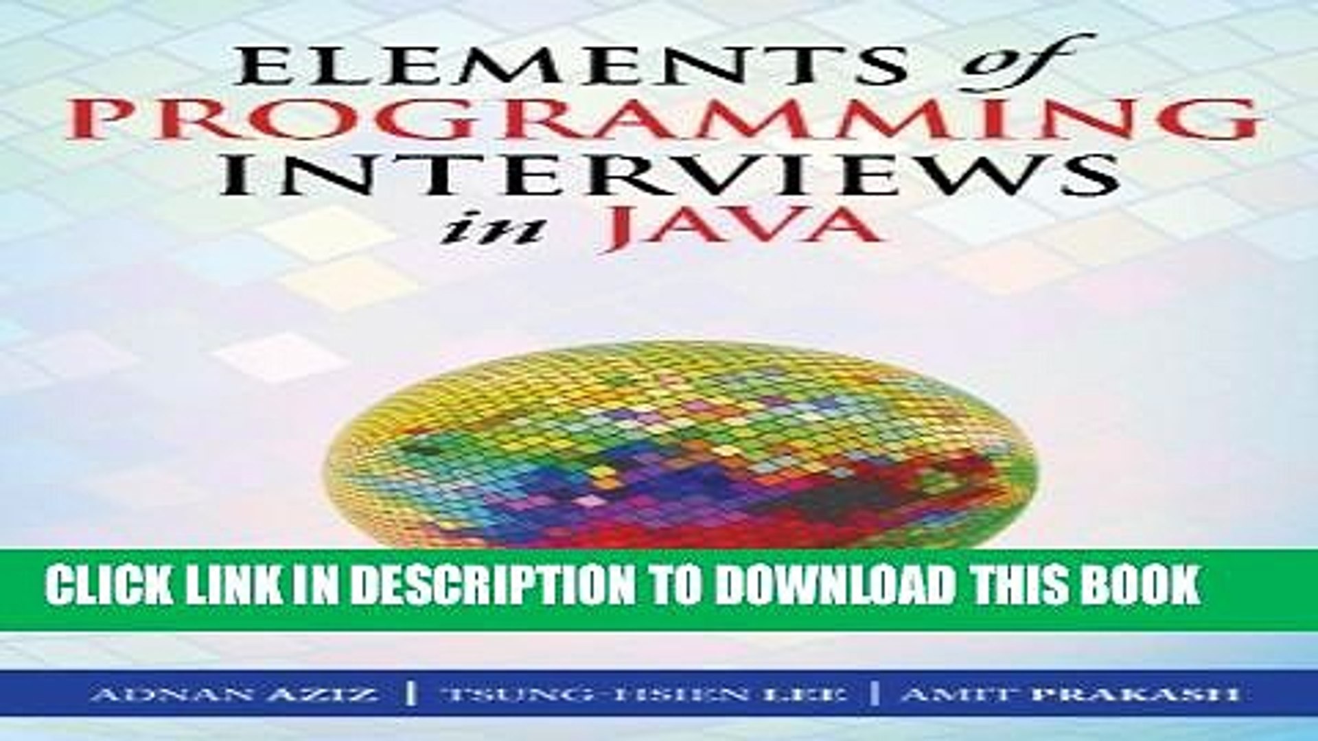 [PDF] Elements of Programming Interviews in Java: The Insiders  Guide Popular Colection