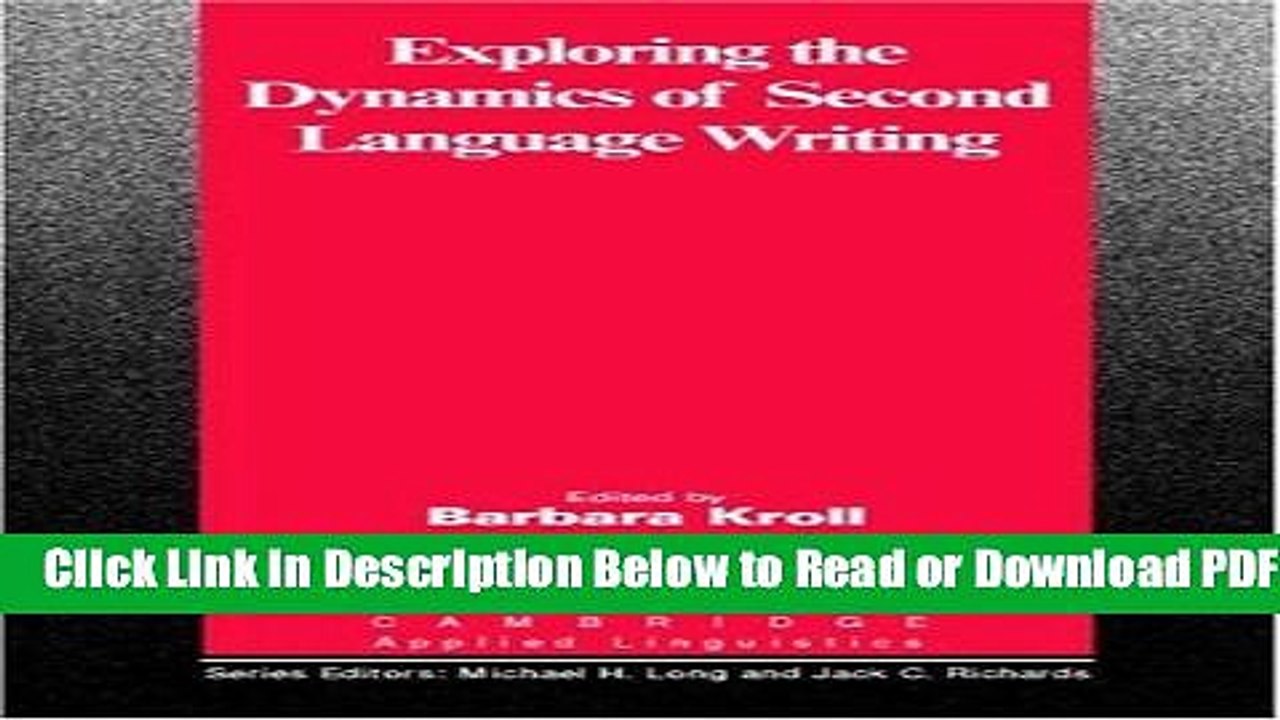 [Get] Exploring the Dynamics of Second Language Writing (Cambridge Applied Linguistics) Free New