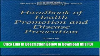 [Read] Handbook of Health Promotion and Disease Prevention (The Springer Series in Behavioral