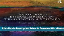 [Download] Routledge Encyclopedia of Translation Studies Online Books