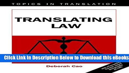 [Reads] Translating Law (Topics in Translation) Free Books