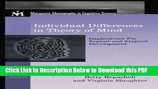 [Read] Individual Differences in Theory of Mind: Implications for Typical and Atypical Development