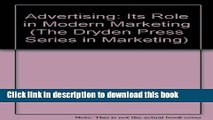 Read Advertising: Its Role in Modern Marketing (The Dryden Press Series in Marketing)  Ebook Free