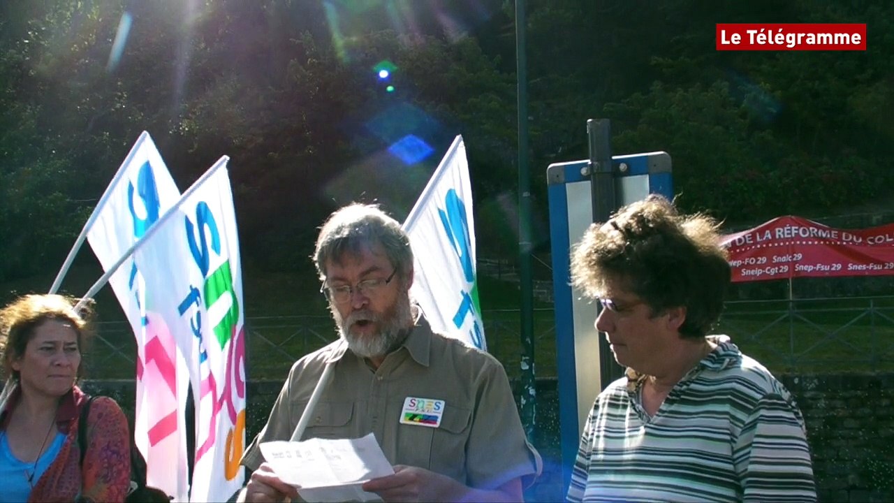 Quimper. Réforme du collège : une vingtaine d'enseignants manifestent