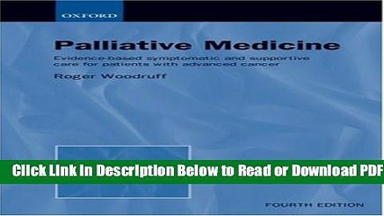 [Get] Palliative Medicine: Evidence-Based Symptomatic and Supportive Care for Patients with