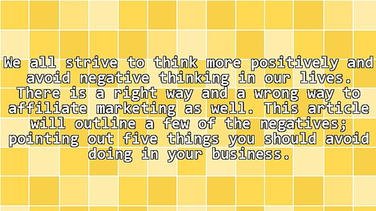 5 Things to Avoid When Affiliate Marketing