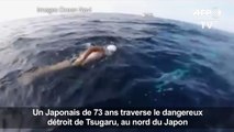 Un Japonais de 73 ans traverse un détroit périlleux à la nage