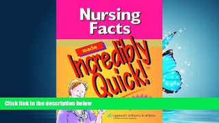 For you Nursing Facts Made Incredibly Quick! (Incredibly Easy! SeriesÂ®)