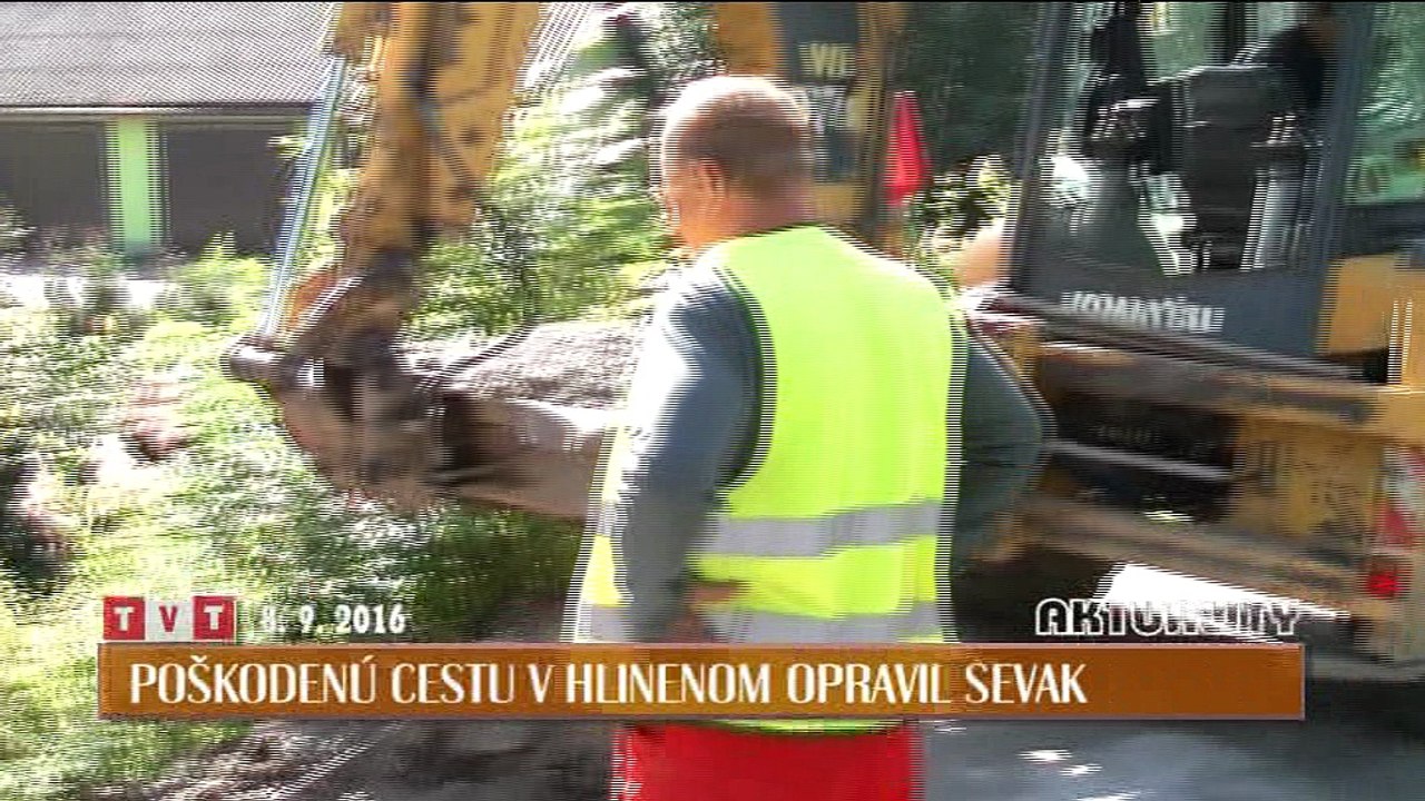 Poškodenú cestu v Hlinenom opravil SEVAK