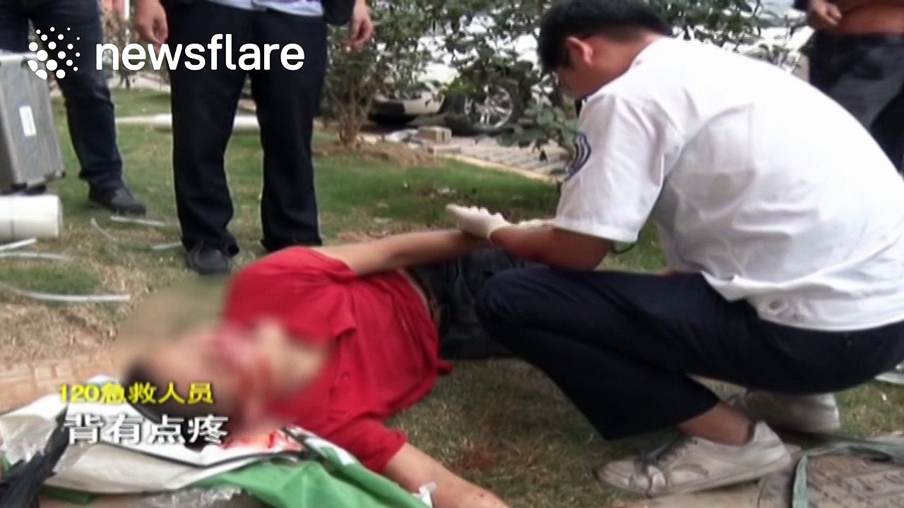 Man falls from fourth floor of building after hammering a hole in the wall