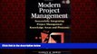 Choose Book Modern Project Management : Successfully Integrating Project Management Knowledge