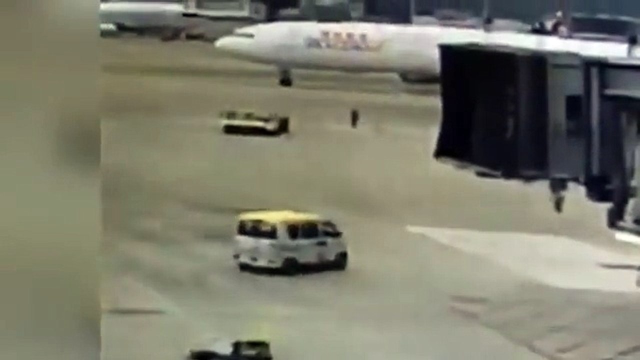 Plane crashes into car in Hong Kong [Full]