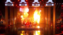 The Passing Zone Extreme Jugglers Surround Simon Cowell With Fire America's Got Talent 2016