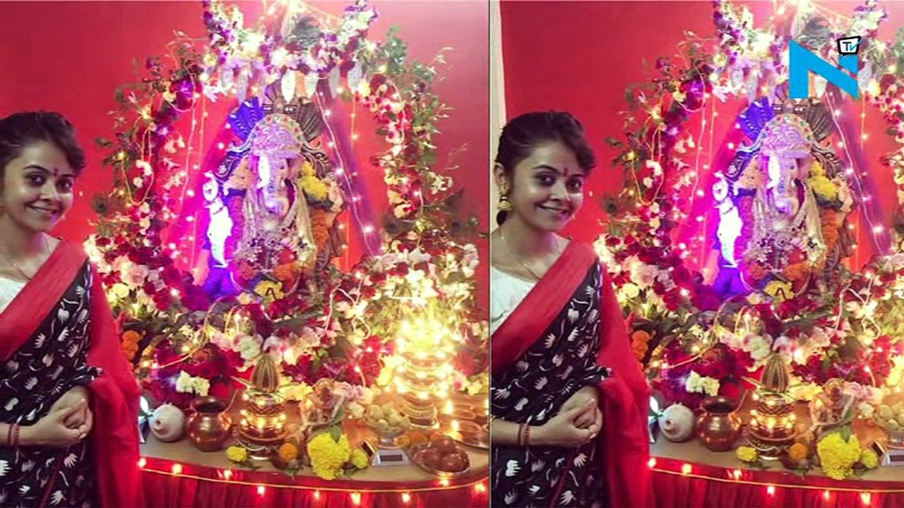 TV actors with their Ganpati idols