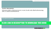 [Read PDF] Sinnvolles Einsetzen von Lob als Belohnung im Unternehmen (German Edition) Download Free