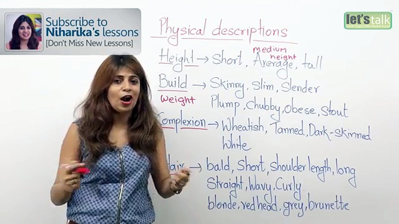 Speaking about physical appearance in English - Spoken English Lesson