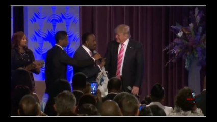 Reuters cuts feed just as Donald Trump is being blessed by Bishop Jackson