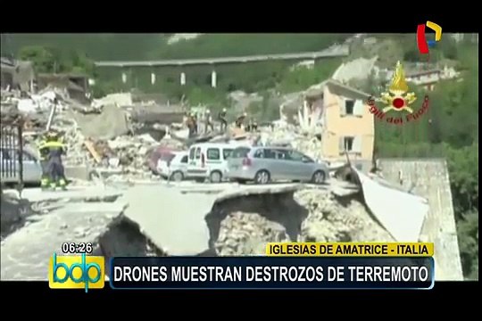 Italia: drones muestran destrozos de terremoto en Amatrice
