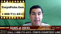 San Francisco 49ers vs. LA Rams Free Pick Prediction NFL Pro Football Odds Preview 9-12-2016