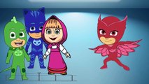 Masha And the Bear with PJ Masks Crying attacked Maleficent Nursery Rhymes Kids