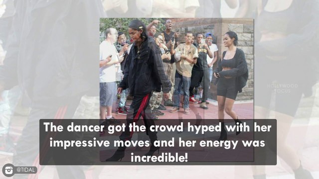 Teyana Taylor Twerks and Humps A Bench At Kanye West Pop-Up Show