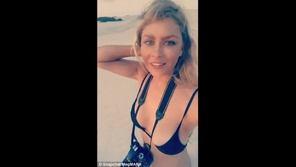 Megan Marx and Tiffany Scanlon strip down at a 'sex spot' in VERY racy Snapchat video...
