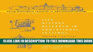 New Book Life History Research in Educational Settings