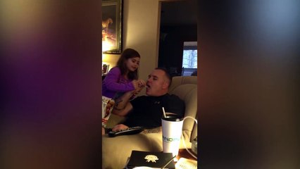 Sleeping Dad Still Wants His Potato Chips