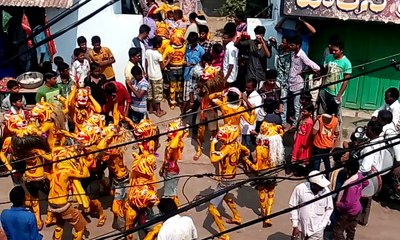 jagtial tower circle peddha puli dance