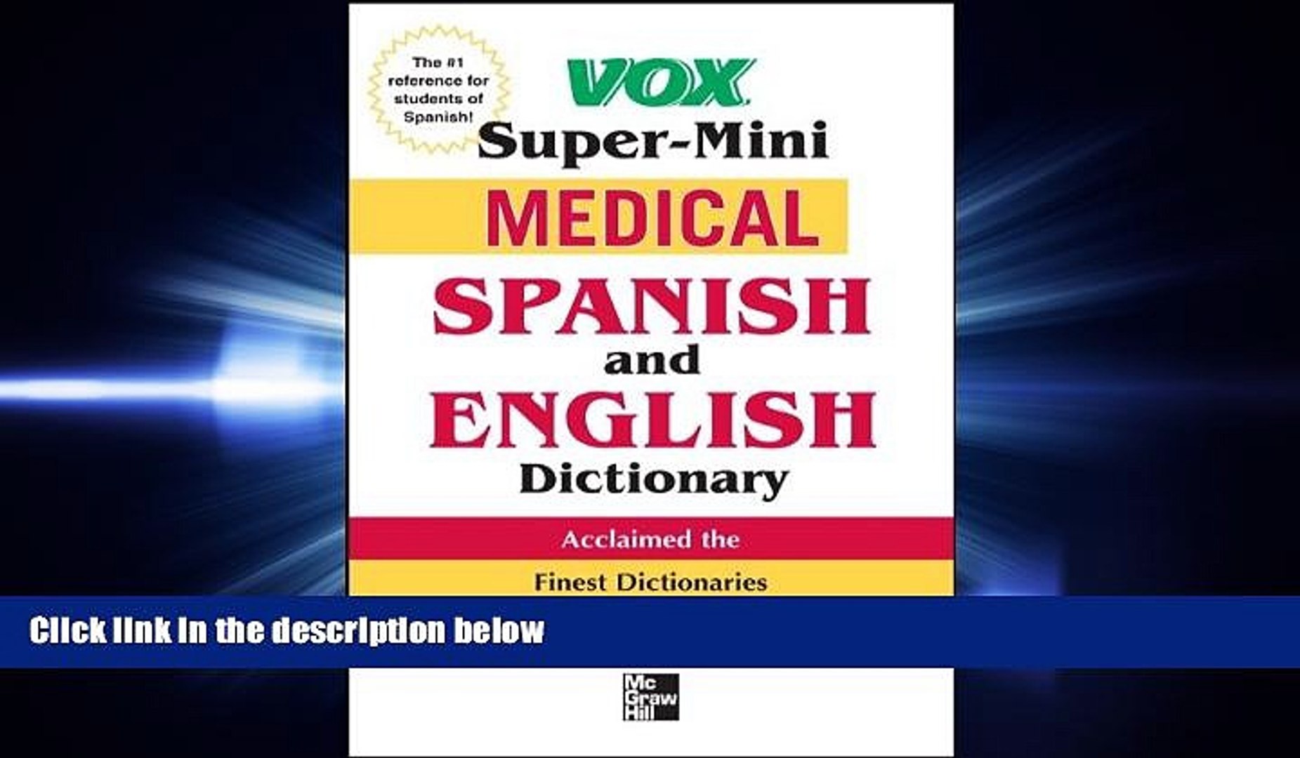 behold  Vox Medical Spanish and English Dictionary (VOX Dictionary Series)