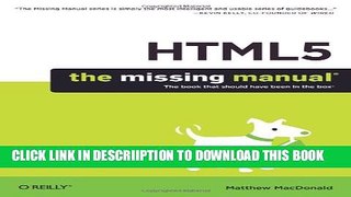 [PDF] HTML5: The Missing Manual (Missing Manuals) Full Online