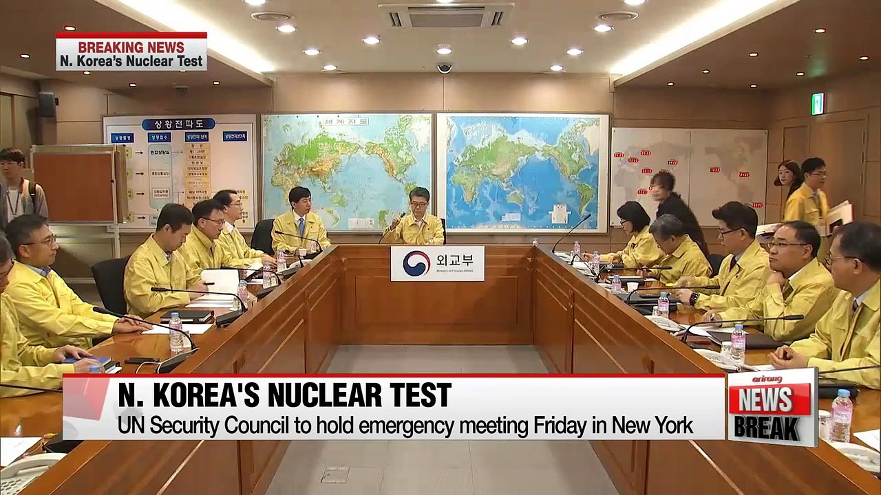 UN Security Council to hold emergency meeting on N. Korea's nuclear test Friday