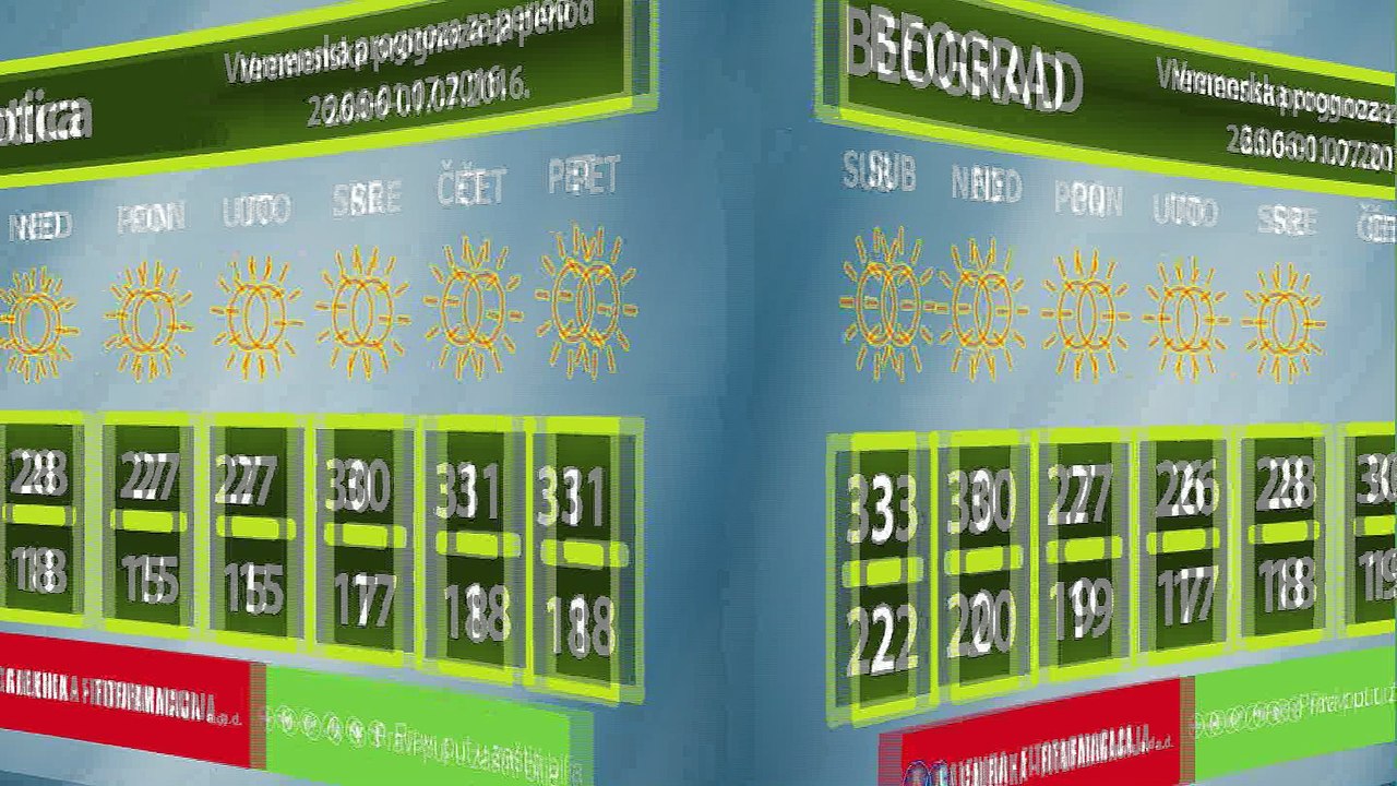 Vremenska prognoza za period 26.06-01.07.2016.