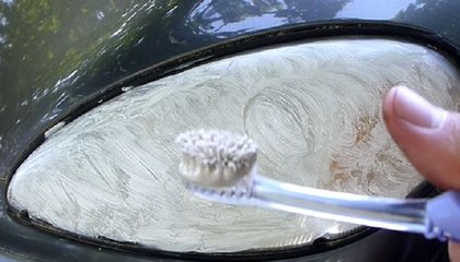 When He Covered His Headlights In Toothpaste I Thought He Was Nuts. But Watch When It Comes Off