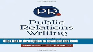 Read Public Relations Writing: Form   Style  Ebook Free