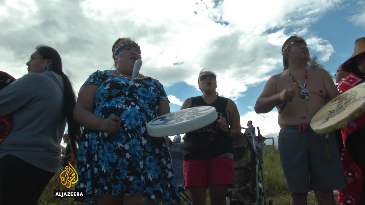 North Dakota Native Americans protests pipeline plans