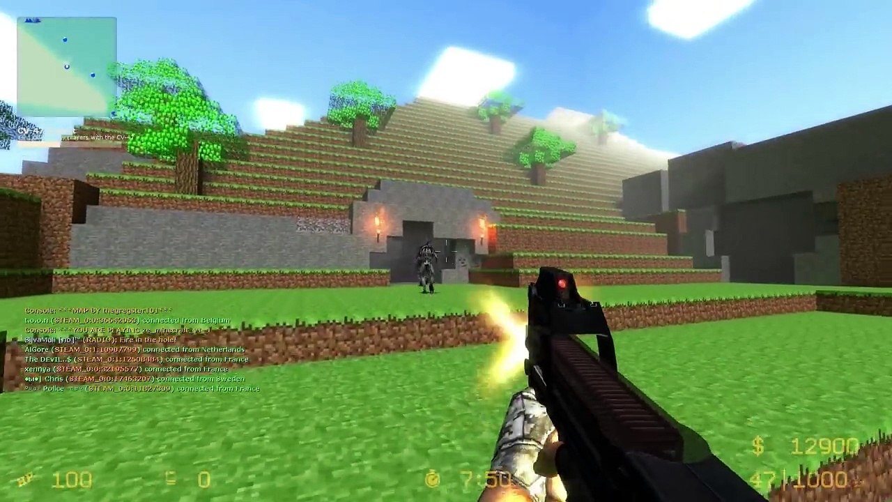 Counter-Strike Source: Zombie Escape - ZE_MINECRAFT_V1_1 + 2 Funny fails [15Min] (1080p)