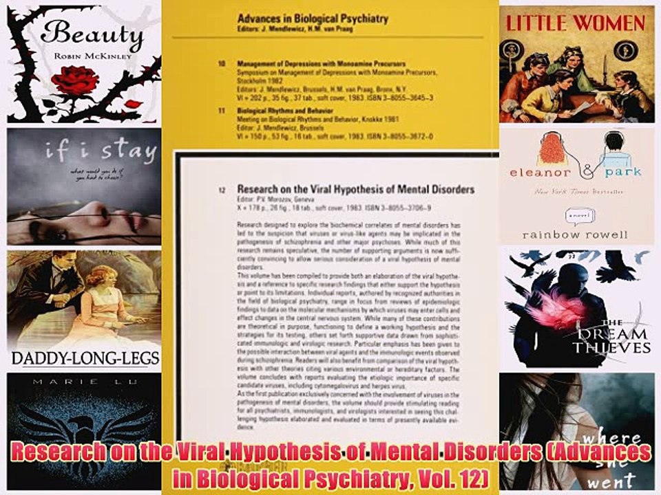 [PDF] Research on the Viral Hypothesis of Mental Disorders (Advances in Biological Psychiatry