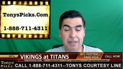 Tennessee Titans vs. Minnesota Vikings Free Pick Prediction NFL Pro Football Odds Preview 9-11-2016