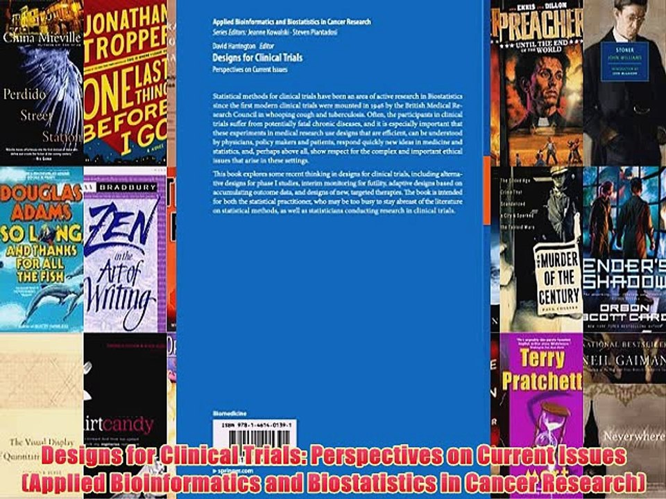 [PDF] Designs for Clinical Trials: Perspectives on Current Issues (Applied Bioinformatics and